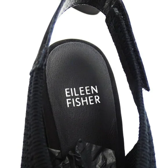 EILEEN FISHER Avil Women's Block Heeled Stretch Sandals in Black Size 8.5 - Picture 7 of 12